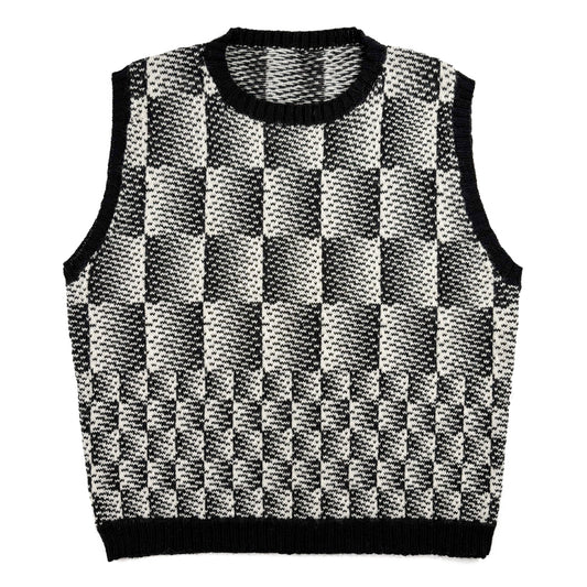 Black & White Gradient Checkerboard Vest