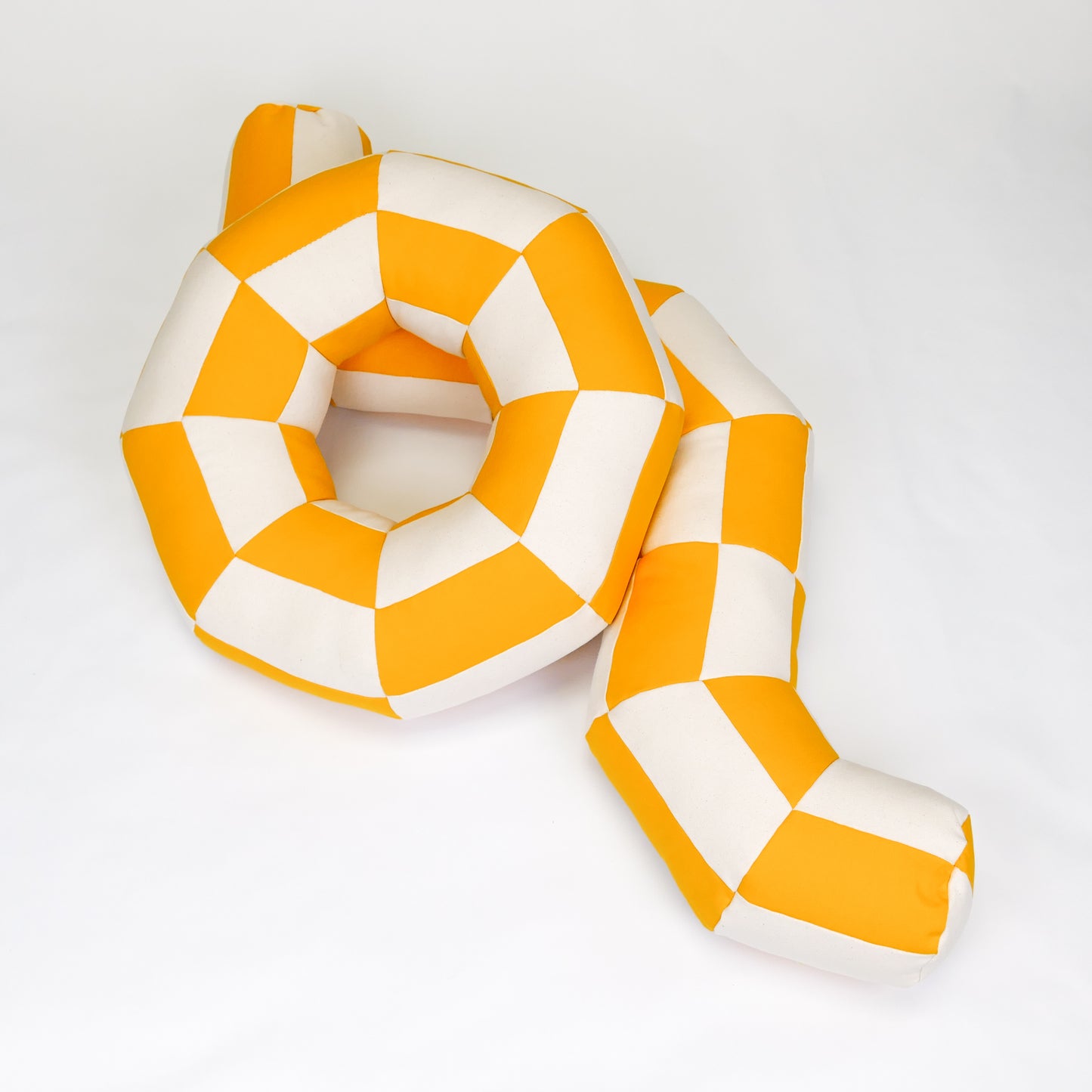 Squiggle Pillow in Yellow & White