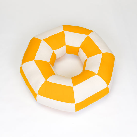 Torus Pillow in Yellow & White