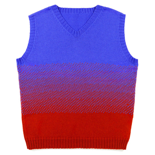 Gradient Sweater Vest in Periwinkle & Rust