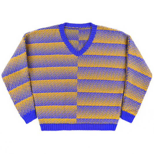 Gradient Stripe Sweater in Yellow & Periwinkle Blue